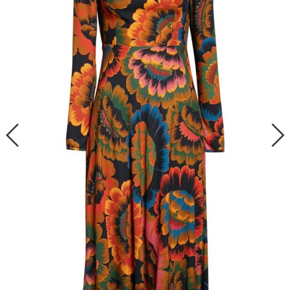 NWT FARM RIO Colorful Flowers Midi Dress - Picture 6 of 13